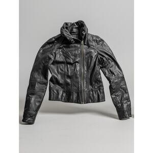 Vintage Allsaints Belvedere Women Leather Biker Bomber Jacket